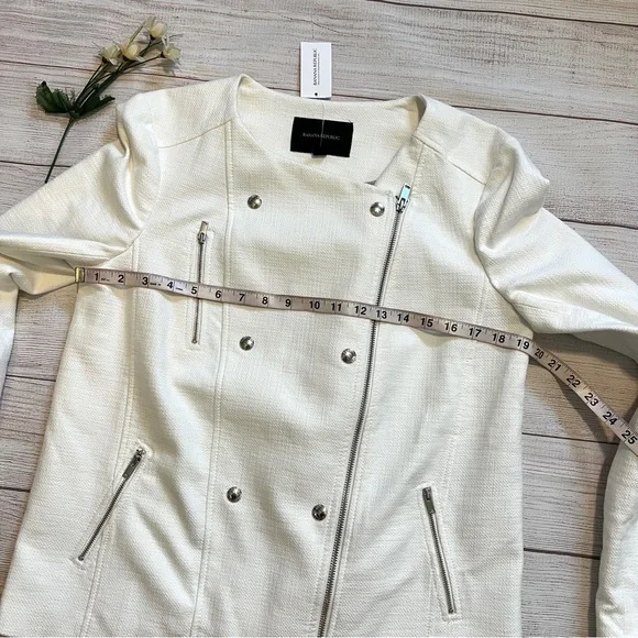 Banana Republic Tweed Asymmetrical Zip Blazer Moto Jacket - Picture 12 of 15